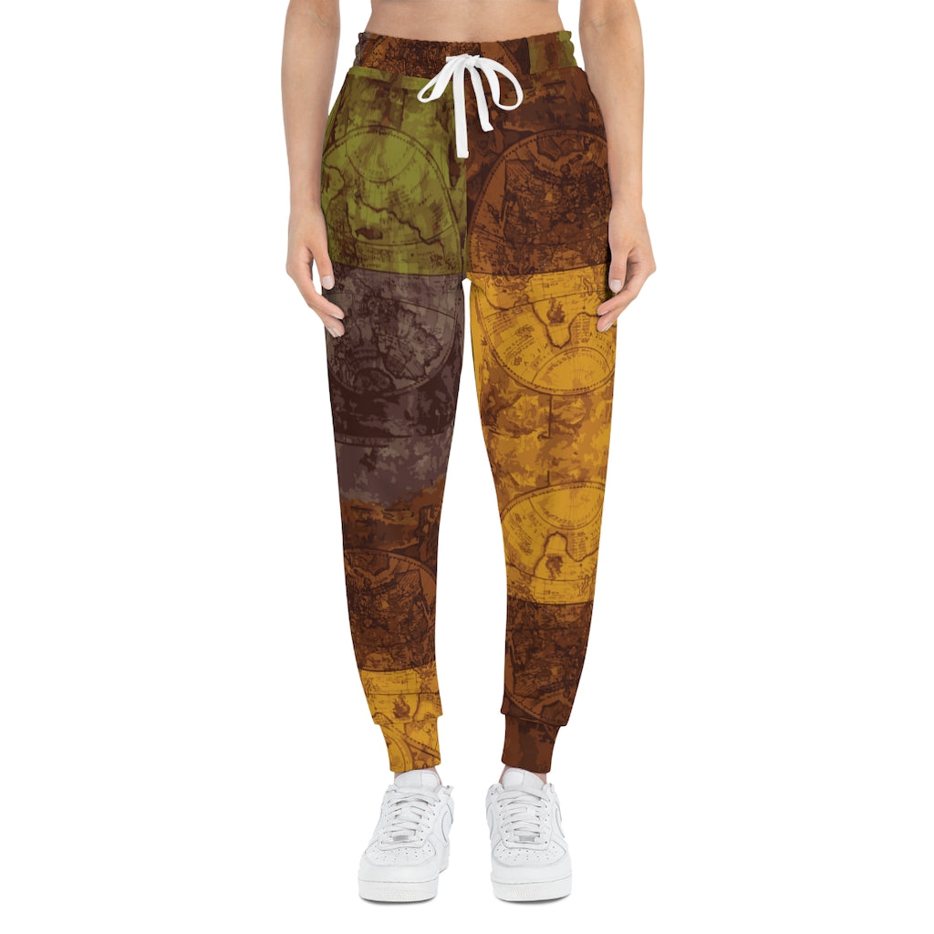 world map athletic sweatpants