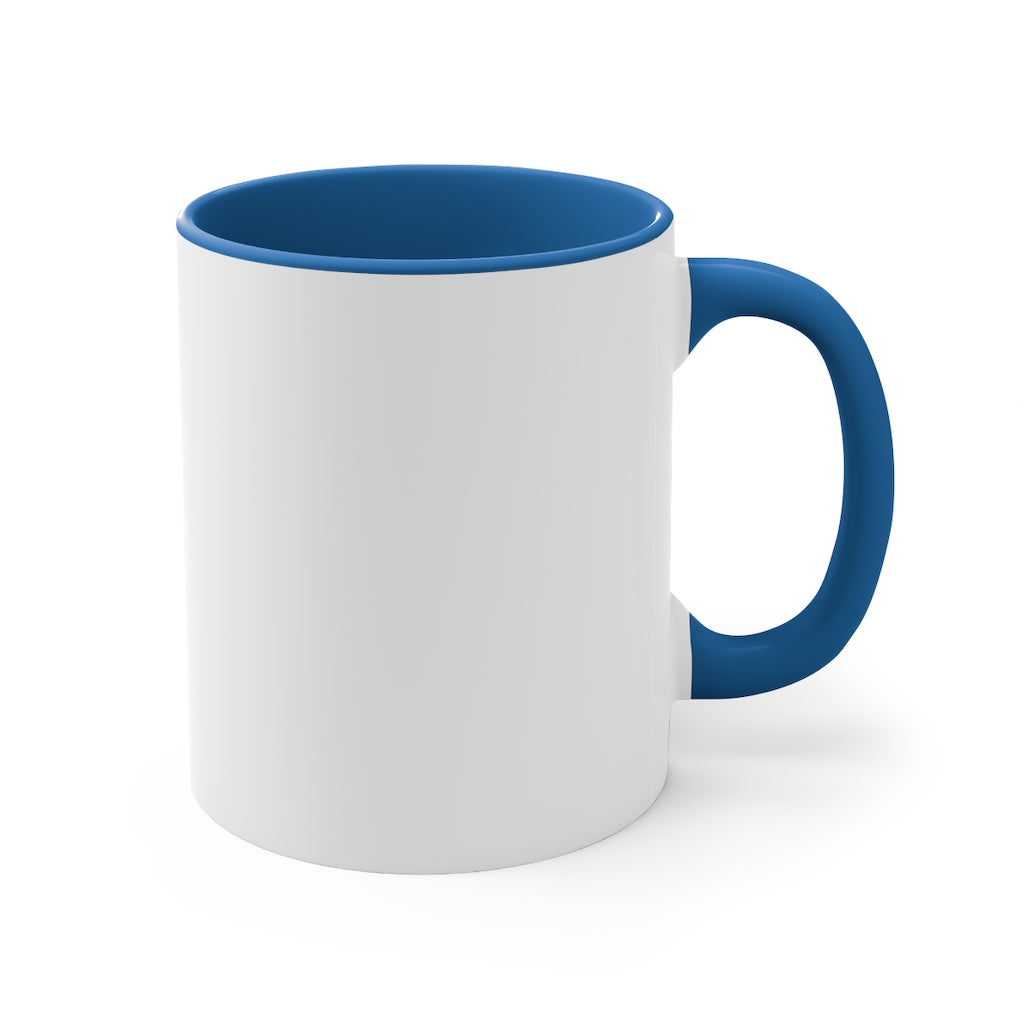 accent coffee mug for international travelers - behind view