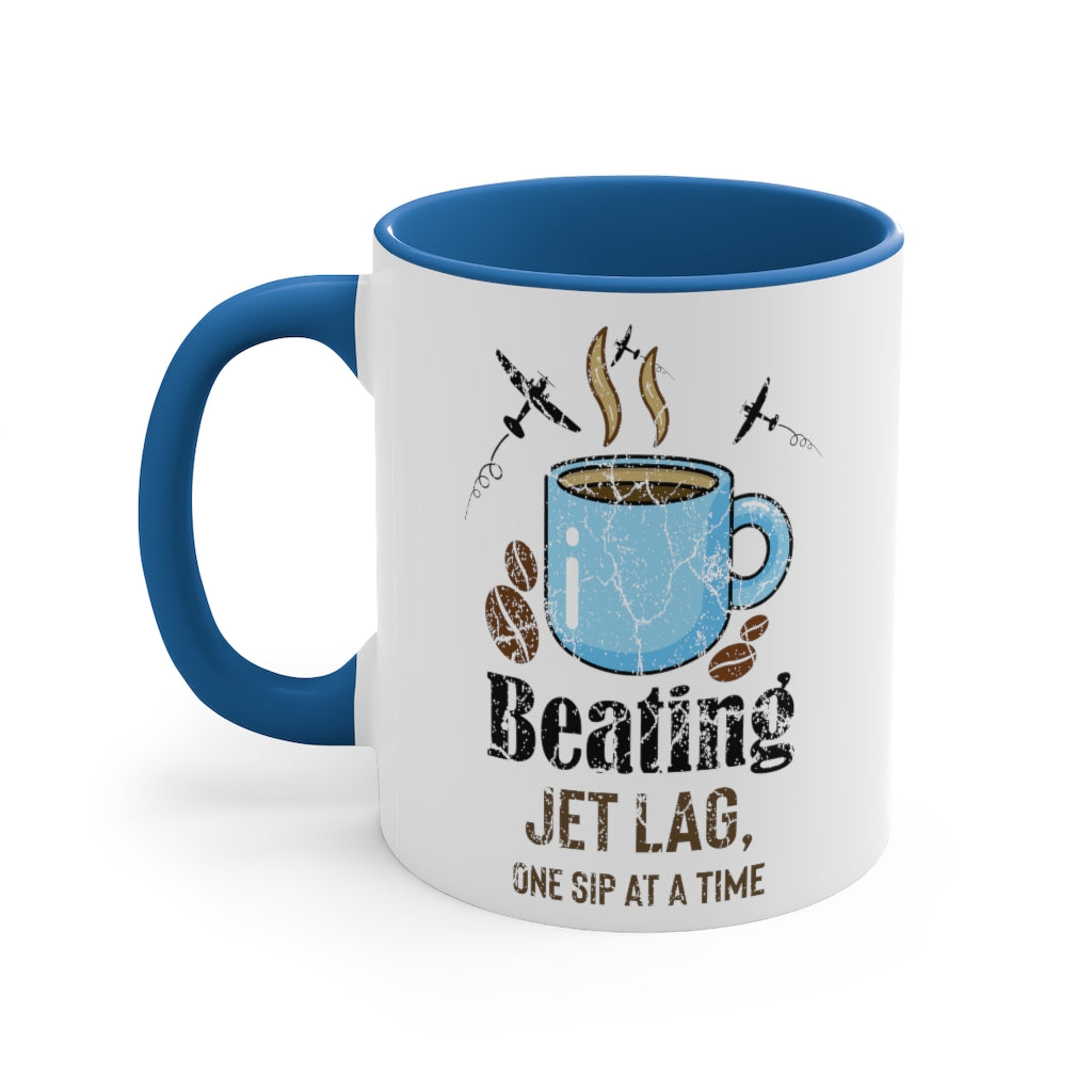 Beating Jet Lag One Sip at a Time Accent Coffee Mug