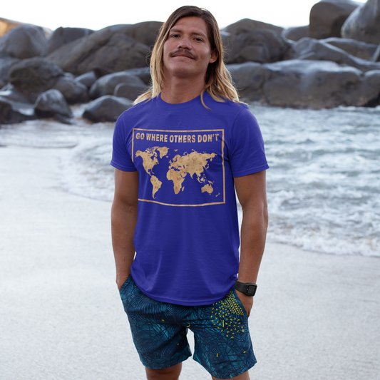 Go Where Others Don't World Map T-Shirt