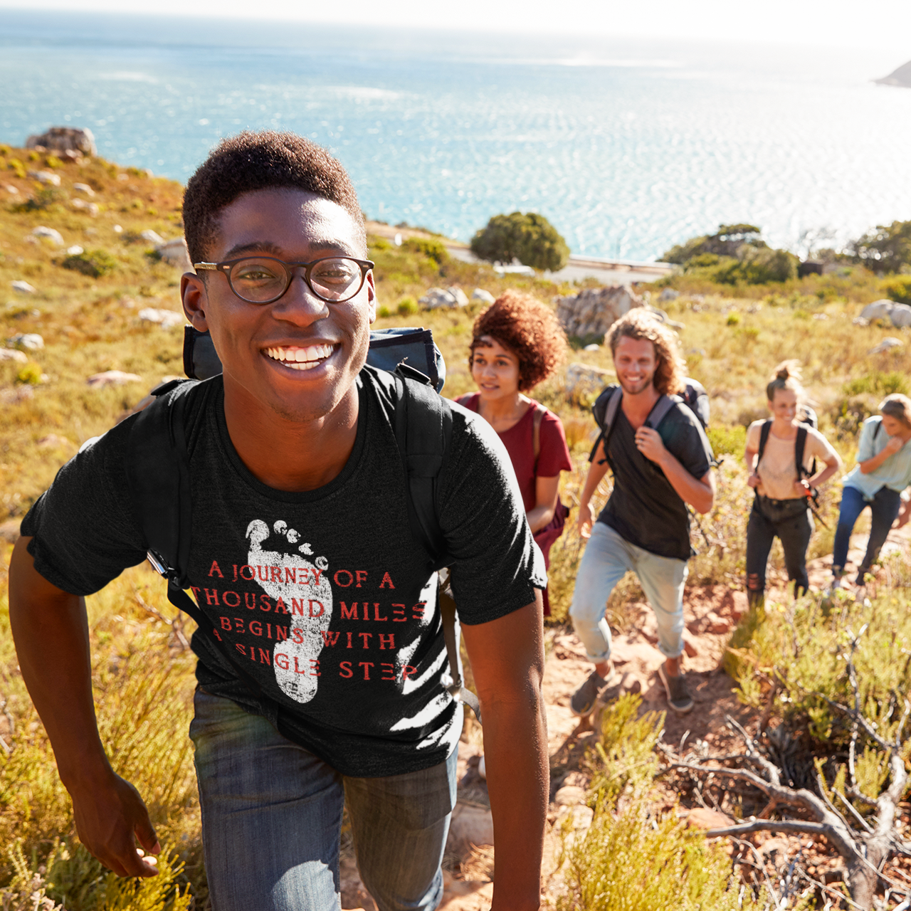 a journey of a thousand miles begins with a single step t-shirt